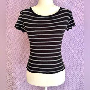 Aeropostale Black and White Striped Women's Top